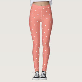 Legging Bolinhas rosa e branca