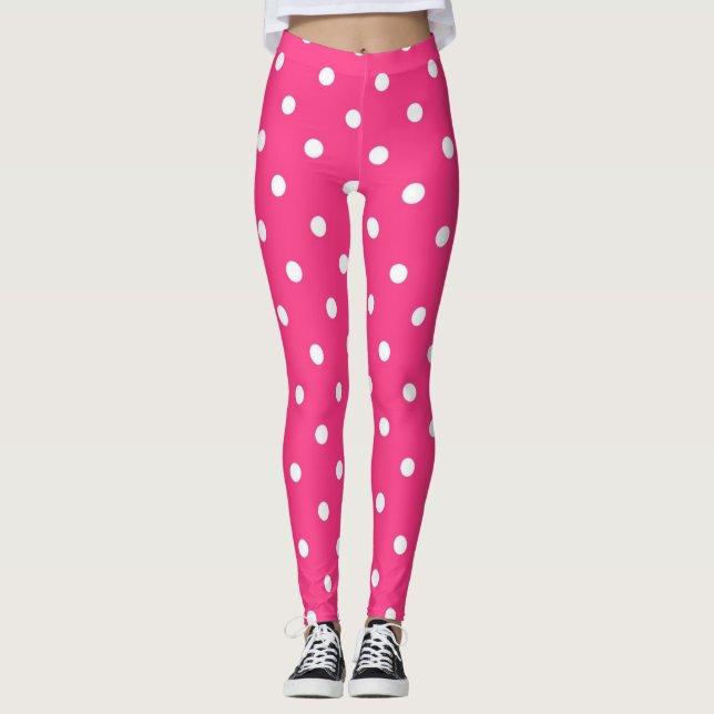 Legging Bolinhas rosa e branca (Frente)