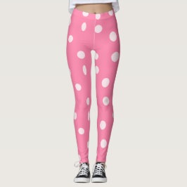 Legging Bolinhas rosa pálidas a rosa