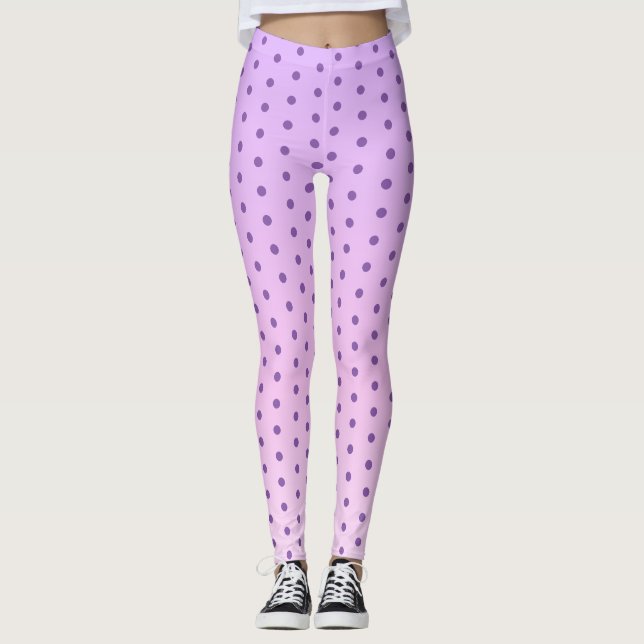 Legging Bolinhas Roxa A Rosa Menina E Lilás (Frente)