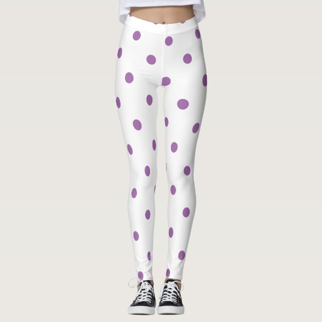Legging bolinhas roxas elegantes (Frente)