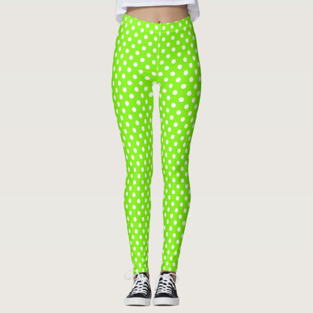 Legging bolinhas verdes, brancas e verdes (Frente)
