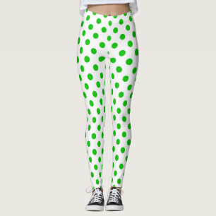 Legging Bolinhas verdes em fundo branco