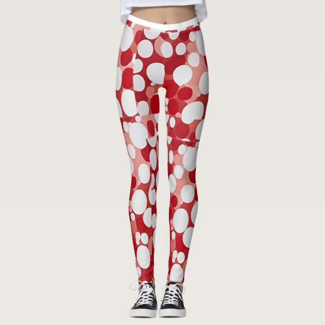Legging Bolinhas vermelha n branca (Frente)