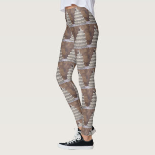 Legging Bolo Branco De Casamento De Cinco Camadas Com Casa