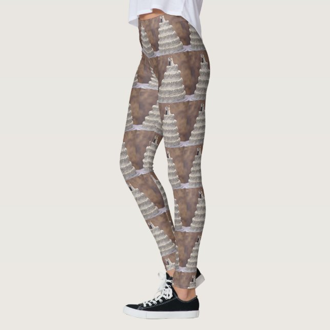 Legging Bolo Branco De Casamento De Cinco Camadas Com Casa (Esquerda)