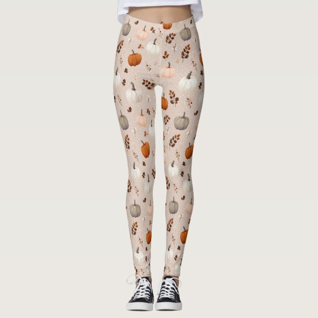 Legging Bombas de outono Russas e Folhas de outono (Frente)