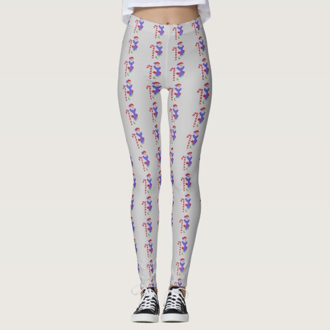 Legging Bonecos de Neve com Bengalas de Natal (Frente)