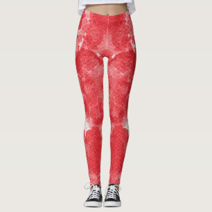 Legging Bonita Abstração Vermelha