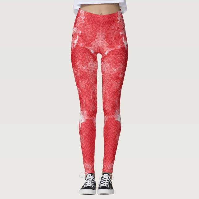 Legging Bonita Abstração Vermelha (Frente)