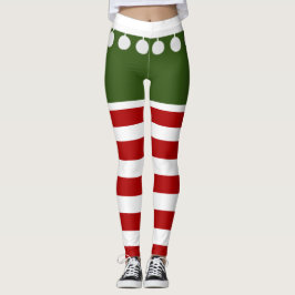 Legging Bonita Festa de Natal Elf Ganha Festas De Tassel