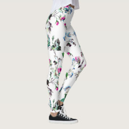 Legging Bonita rosa rosa rosa e patas floreais de flores a