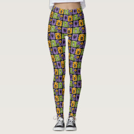 Legging Bonito Caráter de Halloween Pequenas múmias e esqu