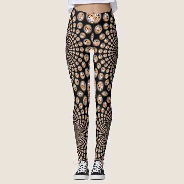 Legging Bonito infinito caleidoscópio Cheetah impressão (Frente)