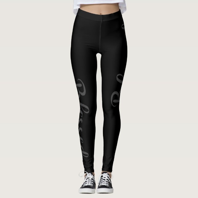 Legging bonito letras de script BLESSED| (Frente)