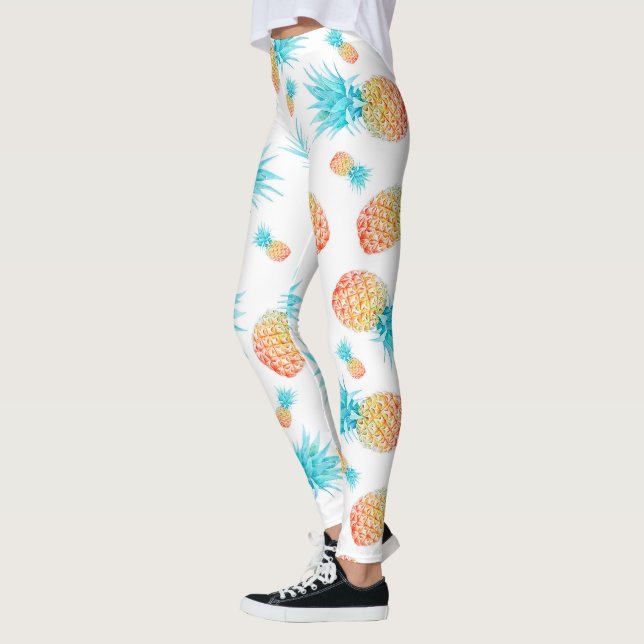 Legging Bonito Padrão De Abacaxi De Fruta Tropical De Wate (Esquerda)