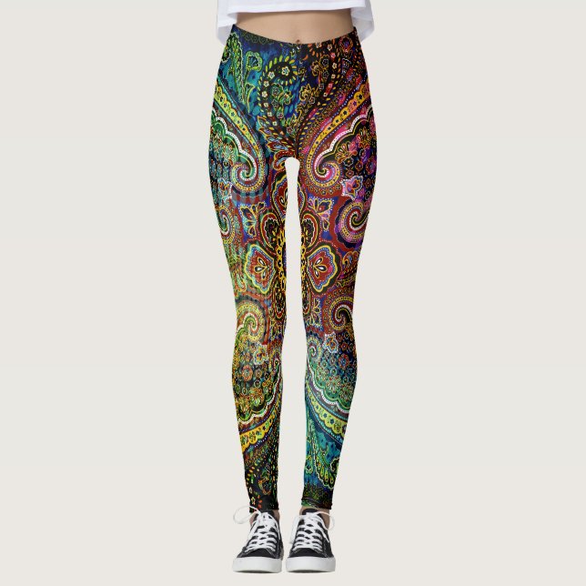 Legging Bonito padrão PAISLEY (Frente)