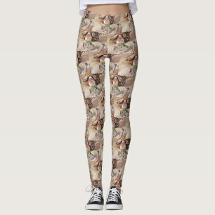 Legging Bonito Snowman na pintura a aquarela da neve