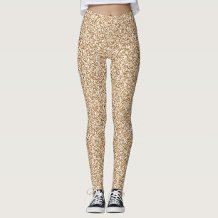 Legging Bonito Tan Glittery Look