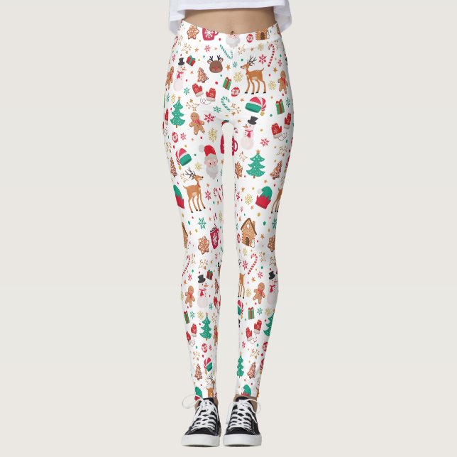 Legging Bonito Vermelho Verde Noel Natal Feio (Frente)