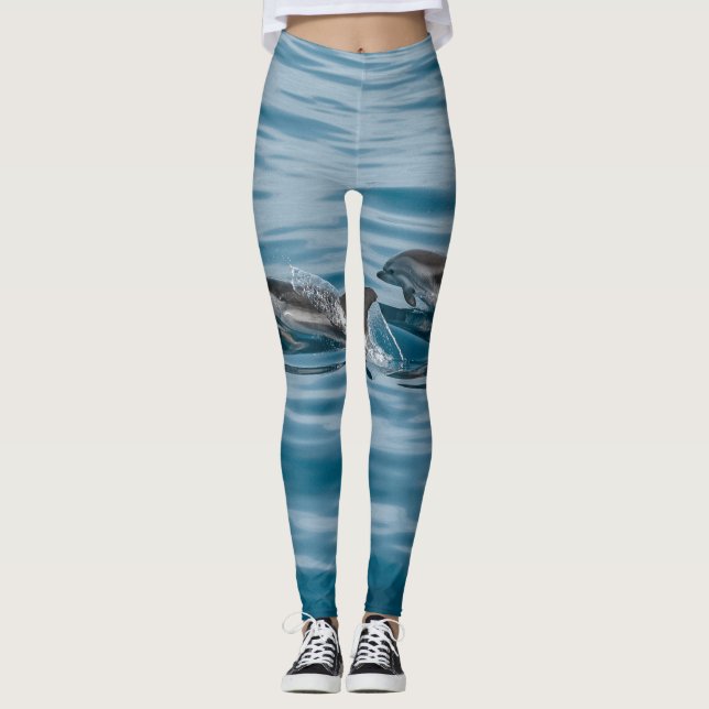 Legging Bonitos golfinhos aquáticos (Frente)