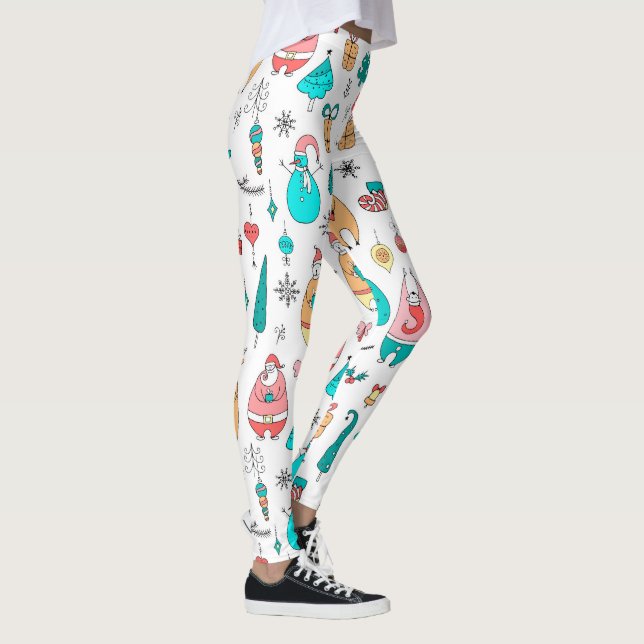 Legging Bons Animais de Natal e Símbolos de Natal (Direita)