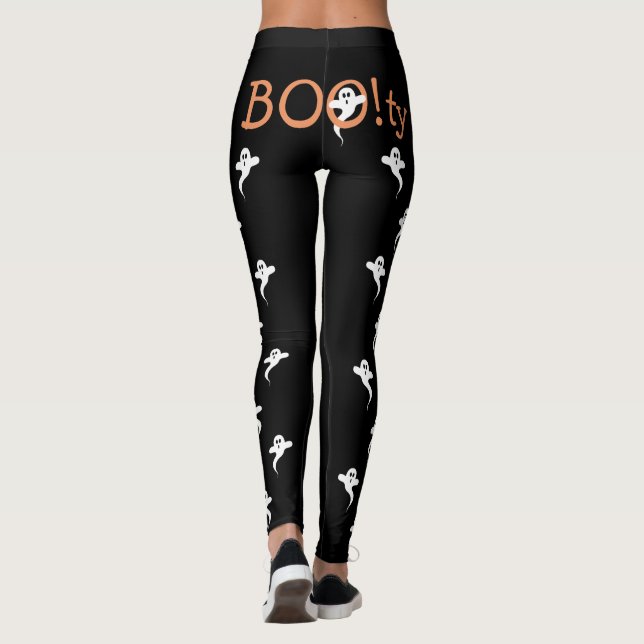 Legging BOO! Engraçado Booty Pun Cute Ghost Pattern Hallow (Verso)