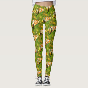Legging Borboleta Branca e Laranja-Frente