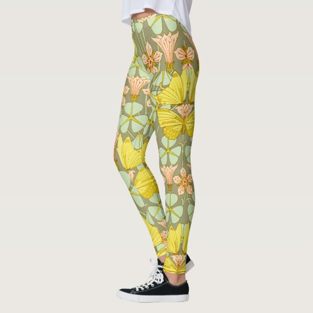 Legging Borboleta Floral Botânica Colorida (Esquerda)