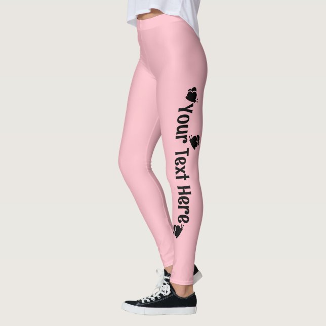 Legging Borboleta Nome Personalizado Rosa (Esquerda)