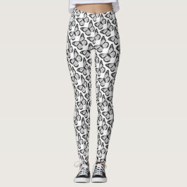 Legging Borboleta Preta e Branca
