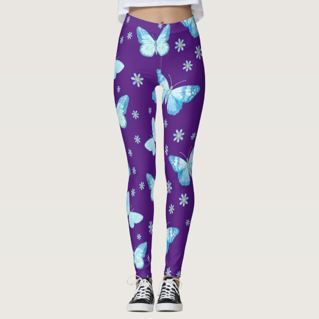 Legging Borboletas Azuis Claras (Frente)