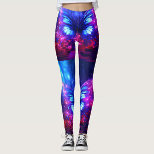 Legging Borboletas Azuis + Roxas em um Snug Personalizado