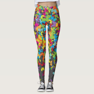 Legging Borboletas coloridas 01.bw DGrey BG