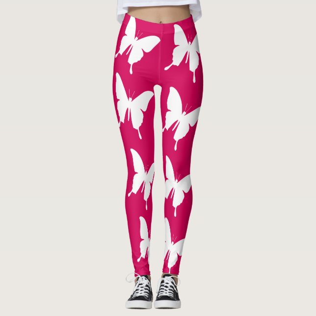 Legging Borboletas de monarca rosa (Frente)