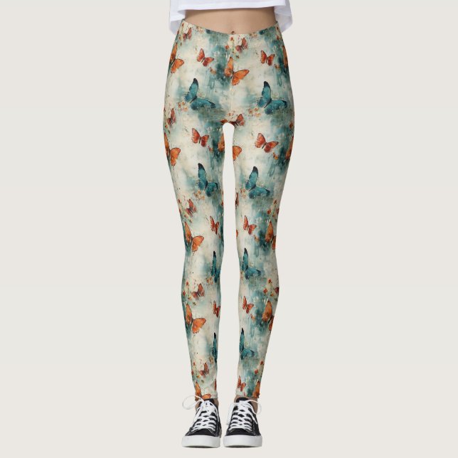 Legging Borboletas e flores coloridas (9) (Frente)
