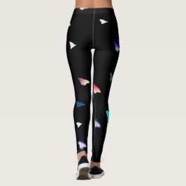 Legging Borboletas em caneleiras pretas
