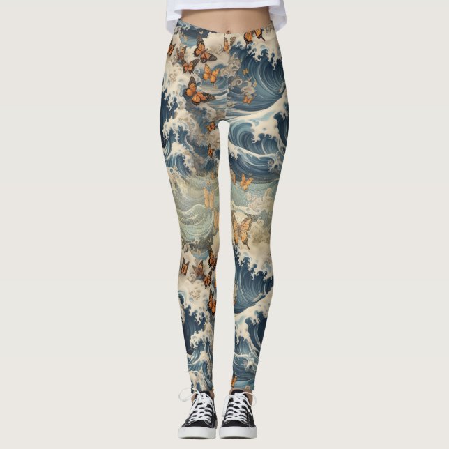 Legging Borboletas Em Ondas (Frente)