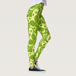 Legging Borboletas Padrão Fundo Verde