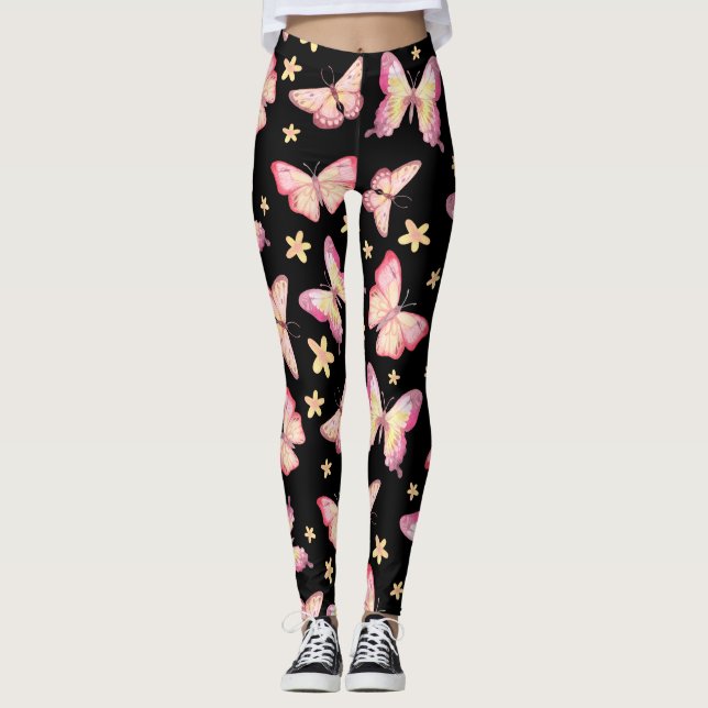 Legging Borboletas Rosa (Frente)