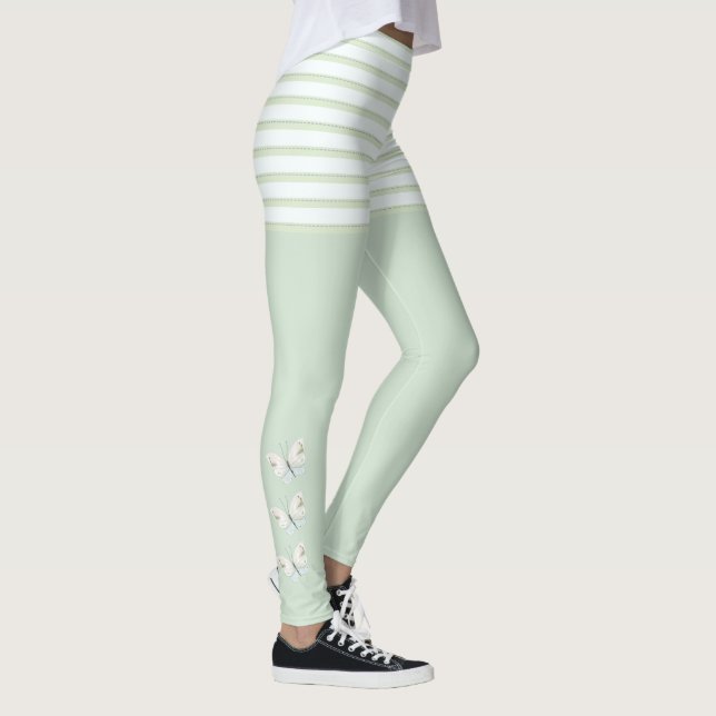 Legging Borboletas verdes e leggens de tiras (Direita)
