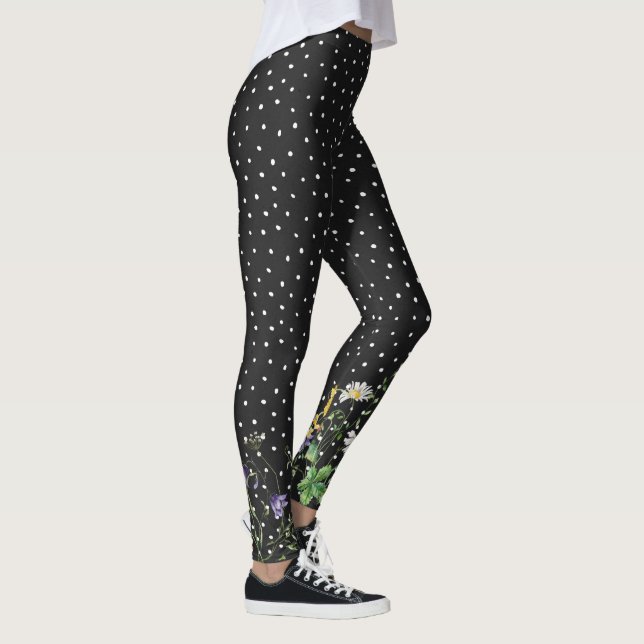 Legging Borda De Flor Selvagem Nas Bolinhas (Direita)