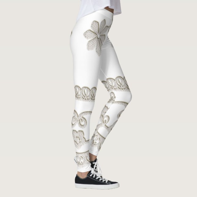 Legging Borda de rendas | Zazzle_Growth. (Direita)