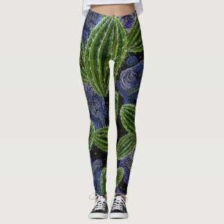 Legging Bordado Mexicano: Noite De Cactus Sem Olhos.