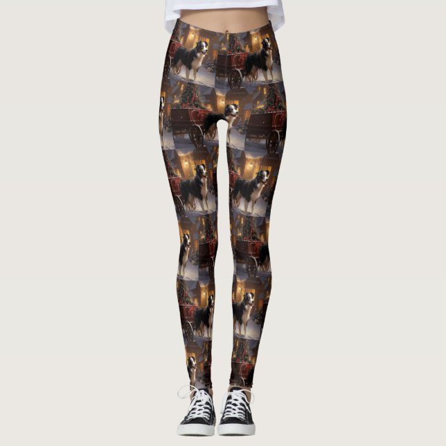 Legging Border Collie Temporada de Natal (Frente)