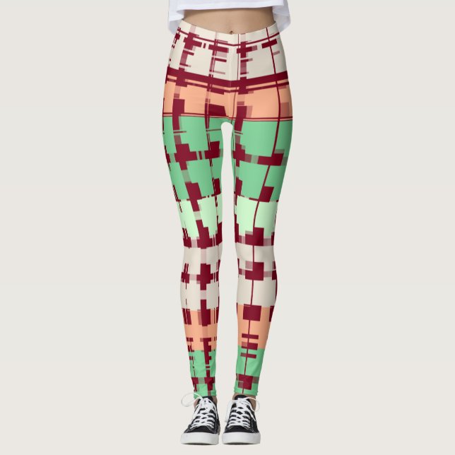 Legging Bordô com Cores Pastel (Frente)