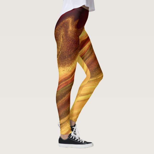 Legging Borgonha e Dourado Marble (Direita)