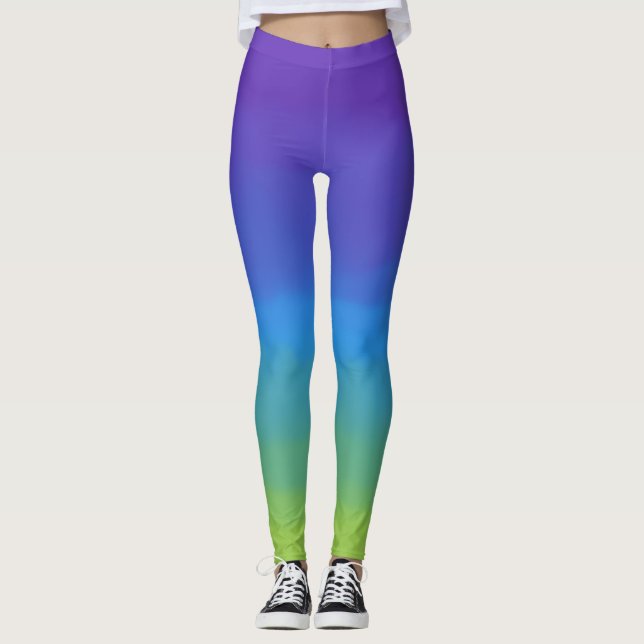 Legging Borracha roxa, azul e verde (Frente)