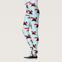 Legging Boston Terrier Dog com Red Scarf Padrão