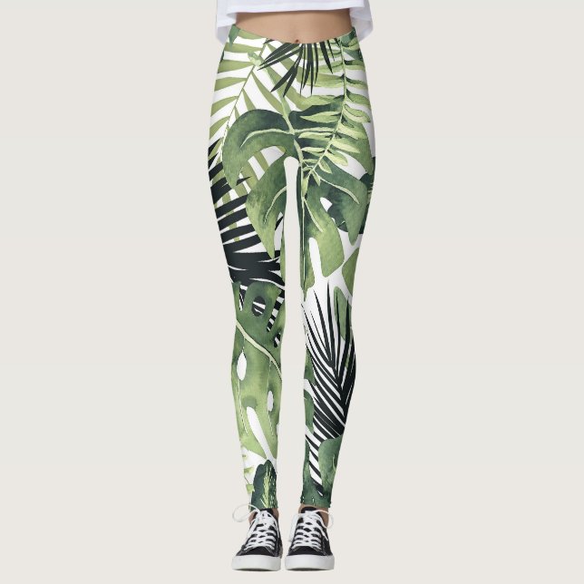 Legging Botânica Botânica Verde-Tropical (Frente)